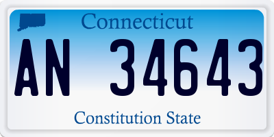 CT license plate AN34643