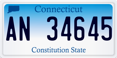 CT license plate AN34645