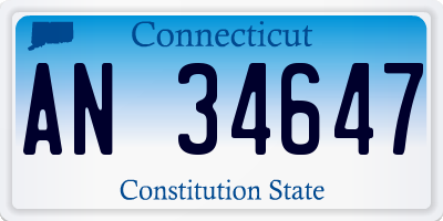 CT license plate AN34647