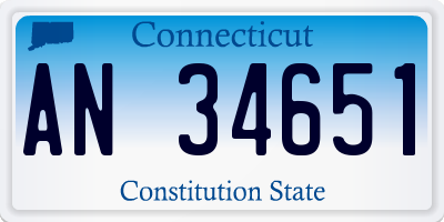 CT license plate AN34651