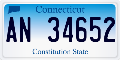 CT license plate AN34652