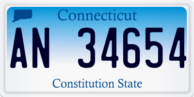 CT license plate AN34654