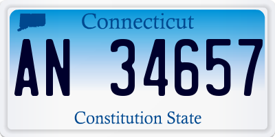 CT license plate AN34657