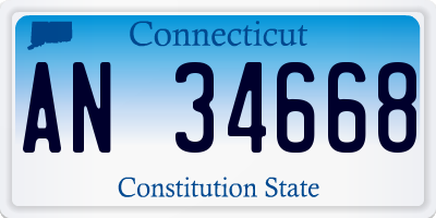 CT license plate AN34668
