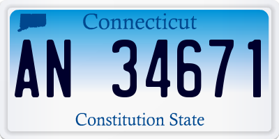 CT license plate AN34671
