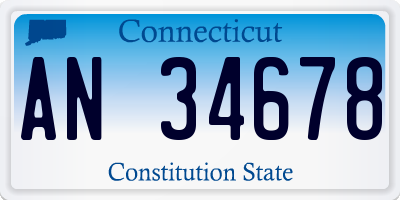CT license plate AN34678