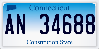 CT license plate AN34688