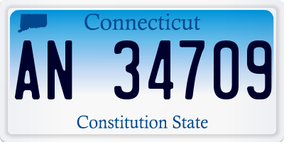 CT license plate AN34709