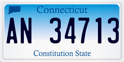CT license plate AN34713