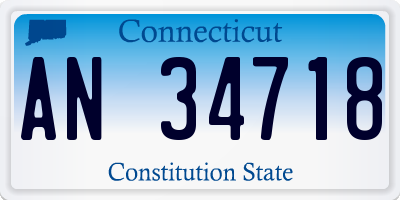CT license plate AN34718