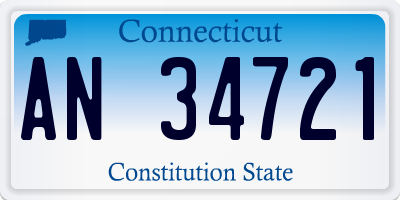 CT license plate AN34721