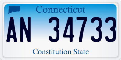 CT license plate AN34733
