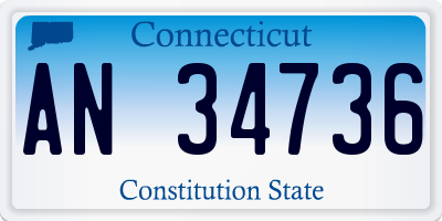 CT license plate AN34736