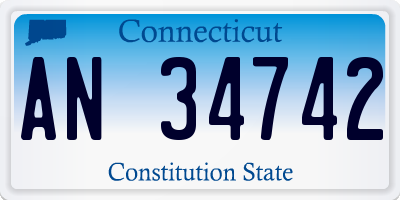 CT license plate AN34742