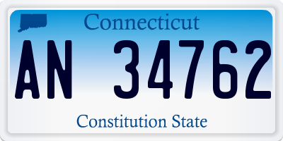 CT license plate AN34762