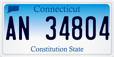 CT license plate AN34804