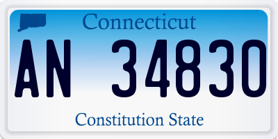 CT license plate AN34830