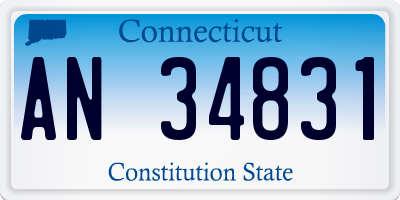CT license plate AN34831