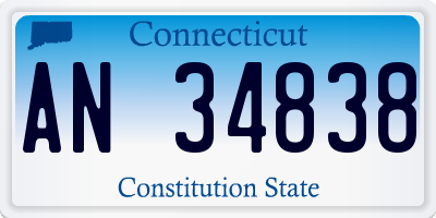 CT license plate AN34838