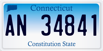 CT license plate AN34841