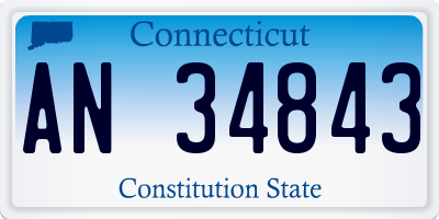 CT license plate AN34843