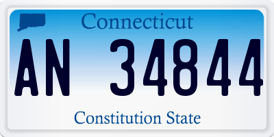 CT license plate AN34844