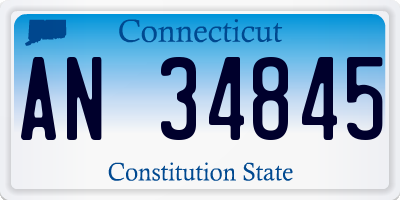 CT license plate AN34845