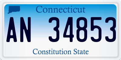 CT license plate AN34853