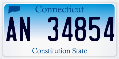 CT license plate AN34854
