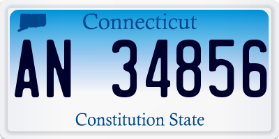 CT license plate AN34856
