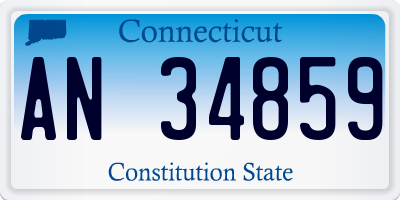 CT license plate AN34859