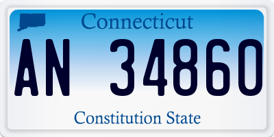 CT license plate AN34860