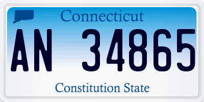 CT license plate AN34865
