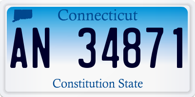 CT license plate AN34871
