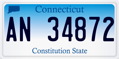 CT license plate AN34872