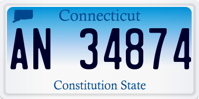 CT license plate AN34874