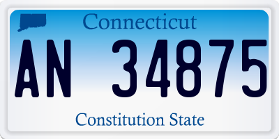 CT license plate AN34875