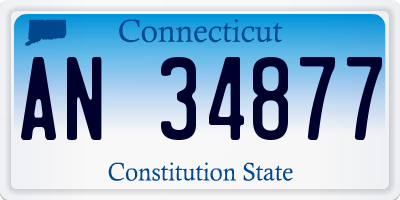 CT license plate AN34877