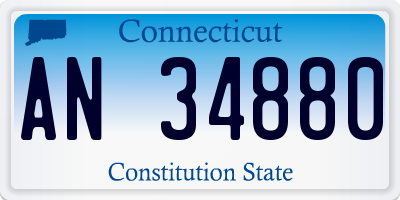 CT license plate AN34880