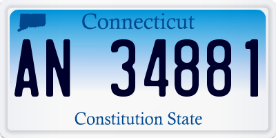 CT license plate AN34881