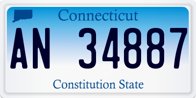 CT license plate AN34887