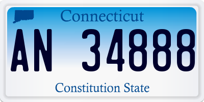 CT license plate AN34888