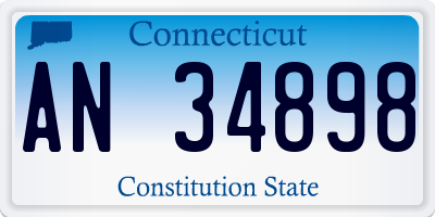 CT license plate AN34898