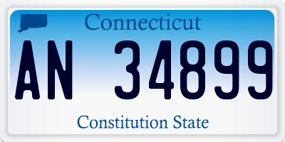 CT license plate AN34899