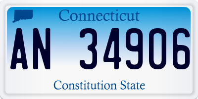 CT license plate AN34906