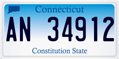 CT license plate AN34912