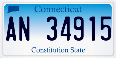 CT license plate AN34915
