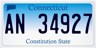 CT license plate AN34927