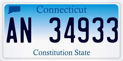 CT license plate AN34933