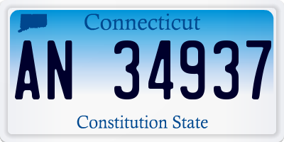 CT license plate AN34937